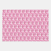 Feuille De Papier Cadeau Couleur rose Motif mignonne Fleurs Coeur Aquarelle (Devant 2)