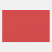 Feuille De Papier Cadeau Couleur rouge uni rétro Noël (Devant)