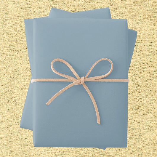 Feuille De Papier Cadeau Couleur solide bleu-blanc
