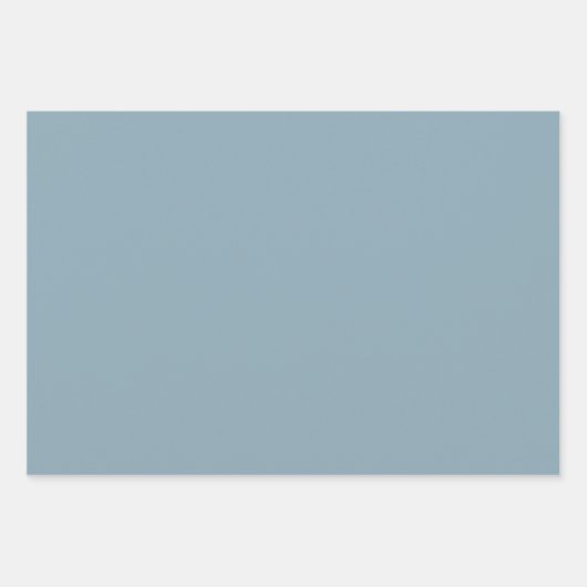 Feuille De Papier Cadeau Couleur solide bleu-blanc (Devant 2)