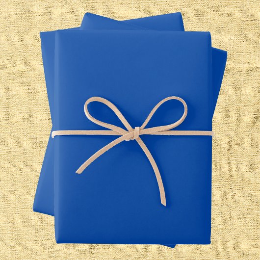 Feuille De Papier Cadeau Couleur solide bleu Cobalt