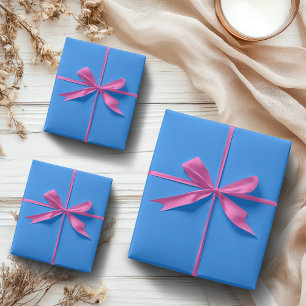 Feuille De Papier Cadeau Couleur solide bleu Dodger   Classique   Élégant