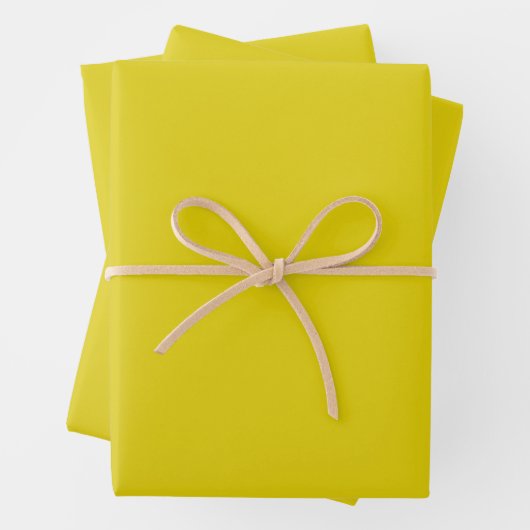 Feuille De Papier Cadeau Couleur solide Citrine (En situation)