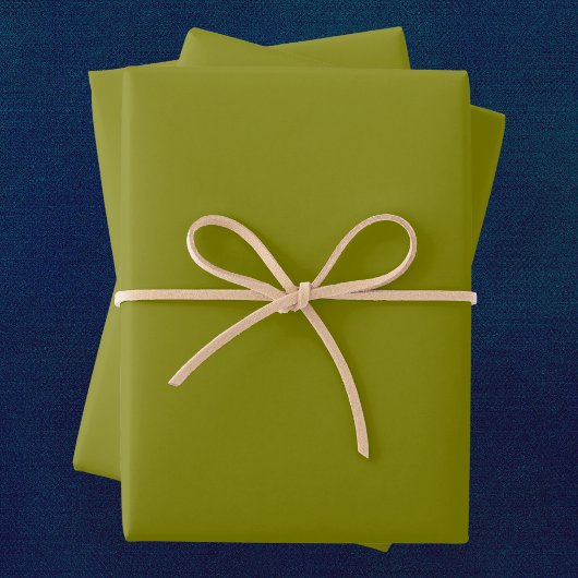 Feuille De Papier Cadeau Couleur solide d'olive