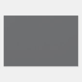 Feuille De Papier Cadeau Couleur solide gris foncé simple (Devant 3)