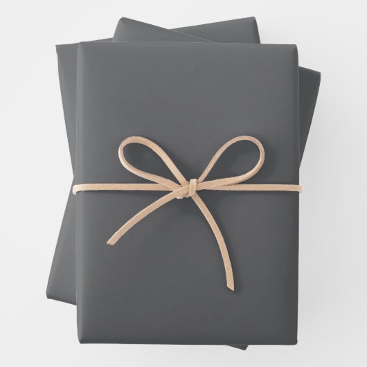Feuille De Papier Cadeau Couleur solide gris foncé simple (En situation)