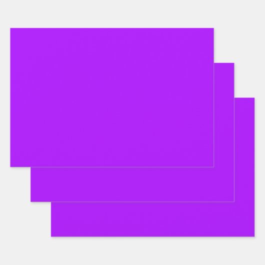 Feuille De Papier Cadeau Couleur solide psychédélique violet électrique (Lot)