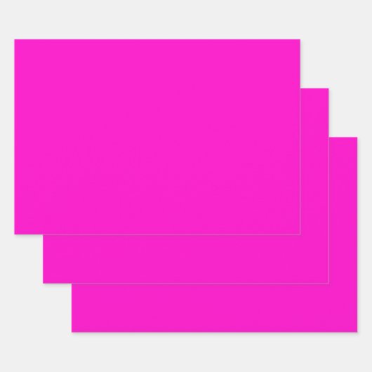 Feuille De Papier Cadeau Couleur solide rose chaud (Lot)