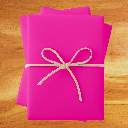 Feuille De Papier Cadeau Couleur solide rose néon