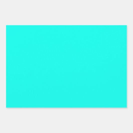 Feuille De Papier Cadeau Couleur solide Turquoise Néon | Classique | Élégan (Devant)