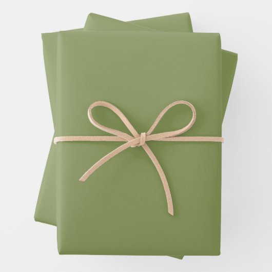 Feuille De Papier Cadeau Couleur solide vert mousse (En situation)