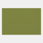 Feuille De Papier Cadeau Couleur solide vert olive (Devant 3)