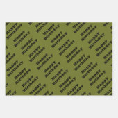 Feuille De Papier Cadeau Couleur solide vert olive (Devant)