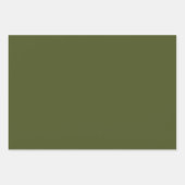 Feuille De Papier Cadeau Couleur solide verte de l'Armée (Devant)