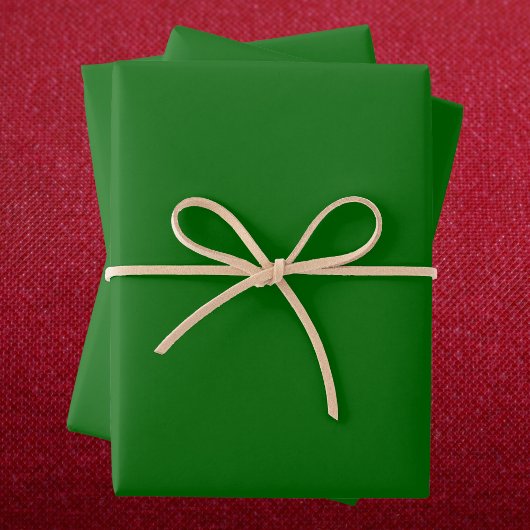 Feuille De Papier Cadeau Couleur solide verte de Noël