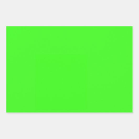 Feuille De Papier Cadeau Couleur solide verte néon (Devant 3)