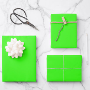 Feuille De Papier Cadeau Couleur solide verte néon