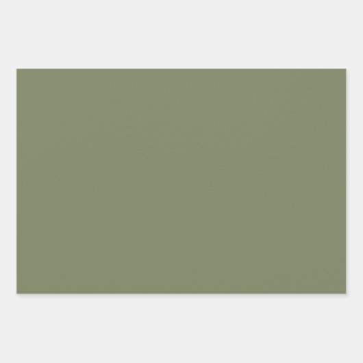Feuille De Papier Cadeau Couleur solide verte Sage (Devant)