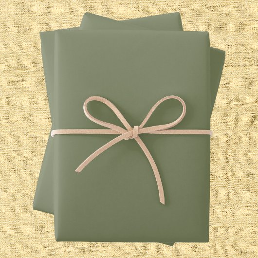 Feuille De Papier Cadeau Couleur solide verte Sage