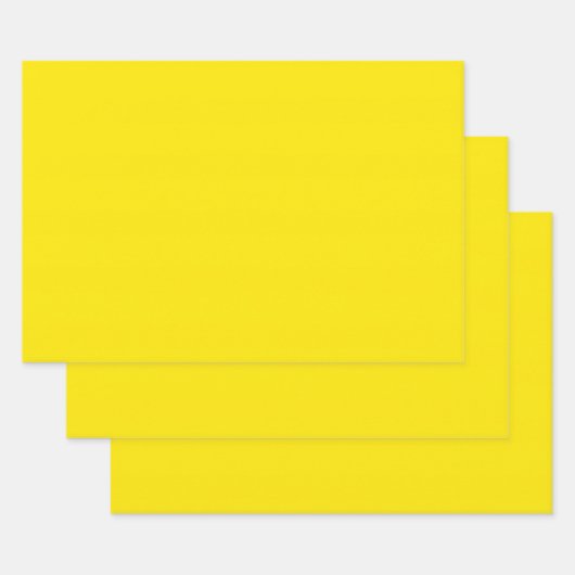 Feuille De Papier Cadeau Couleur uni jaune canari (Lot)