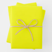 Feuille De Papier Cadeau Couleur uni jaune néon (En situation)