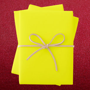 Feuille De Papier Cadeau Couleur uni jaune néon