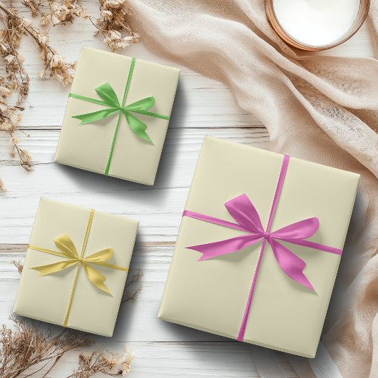 Feuille De Papier Cadeau Couleur uni jaune pastel | Classique | Élégant