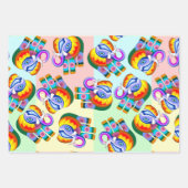 Feuille De Papier Cadeau Couleurs arc-en-ciel éléphant (Devant)