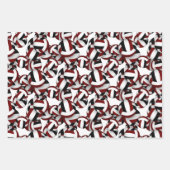 Feuille De Papier Cadeau Couleurs de l'équipe noire Maroon coordonnant voll (Devant)