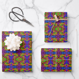Feuille De Papier Cadeau Couleurs Néon Acrylique Tache Éclaboussure Abstrai