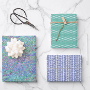 Feuille De Papier Cadeau Couleurs pastel chic modernes motif mosaïque en ma