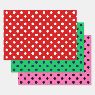Feuille De Papier Cadeau Couleurs Pois DO-IT-YOURSELF Motifs et Arrière - p
