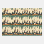 Feuille De Papier Cadeau Couleurs rétro Camping Thème (Devant 3)