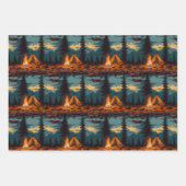 Feuille De Papier Cadeau Couleurs rétro Camping Thème (Devant 2)