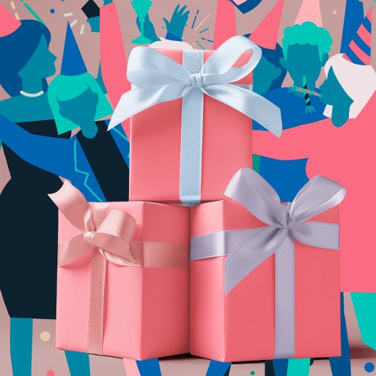 Feuille De Papier Cadeau Couleurs tendance - Couleur rose pastèque - Solide