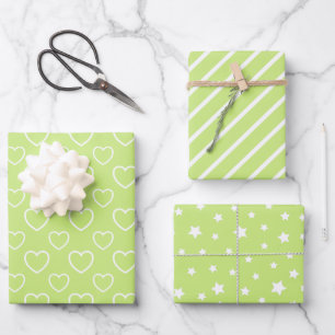 Feuille De Papier Cadeau Couleurs tendance - Couleur vert printemps - Motif