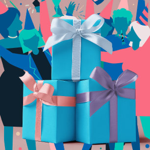 Feuille De Papier Cadeau Couleurs Tendances - Couleur Cyan Vive - Solide