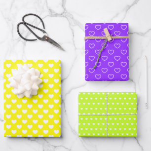 Feuille De Papier Cadeau Couleurs vives et vives Citron-Jaune Lime-Vert pou