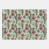 Feuille De Papier Cadeau Country Cowboy Howdy Noël (Devant)