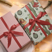 Feuille De Papier Cadeau Country Cowboy Howdy Noël