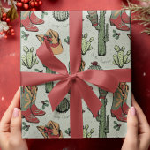 Feuille De Papier Cadeau Country Cowboy Howdy Noël