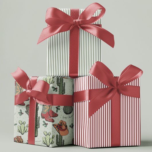 Feuille De Papier Cadeau Country Cowboy Howdy Noël