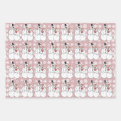 Feuille De Papier Cadeau Couple de Snowman (Devant 2)