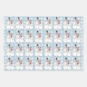 Feuille De Papier Cadeau Couple de Snowman (Devant)