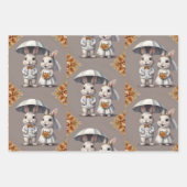 Feuille De Papier Cadeau Couple lapin Mariage mignon (Devant 3)