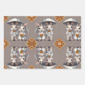 Feuille De Papier Cadeau Couple lapin Mariage mignon (Devant 2)