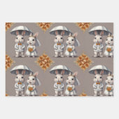 Feuille De Papier Cadeau Couple lapin Mariage mignon (Devant)