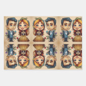 Feuille De Papier Cadeau Couple Mariage mignon (Devant)