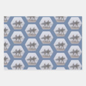 Feuille De Papier Cadeau Couple Surfer Minimal Dusty Blue (Devant 2)
