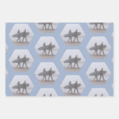 Feuille De Papier Cadeau Couple Surfer Minimal Dusty Blue (Devant)